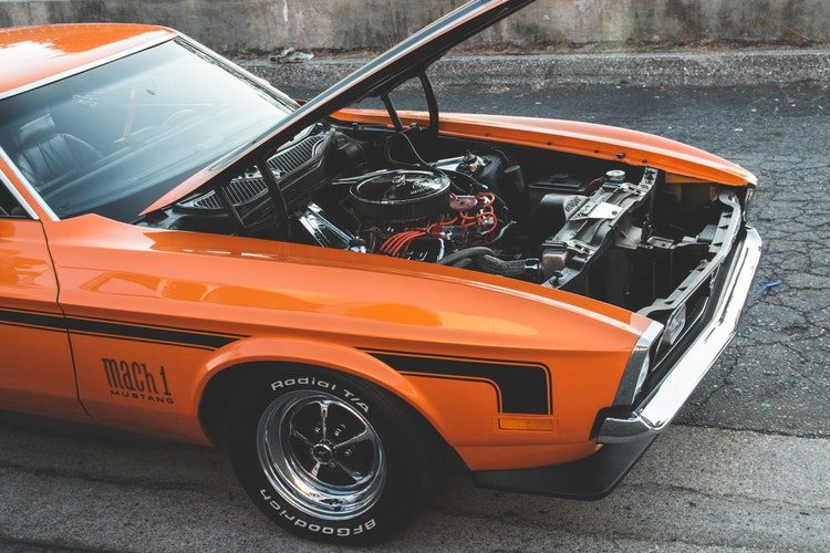 car, mechanic, orange, mustang, muscle car, guys, denver mens therapy