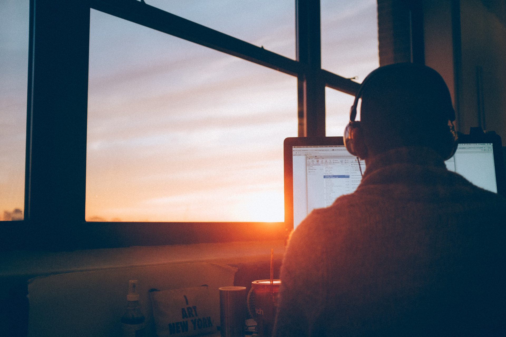 Man surfing the net needing to overcome internet addiction and its impact on mental health