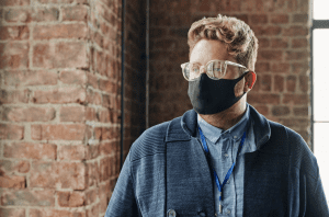 Man with a mask during the pandemic