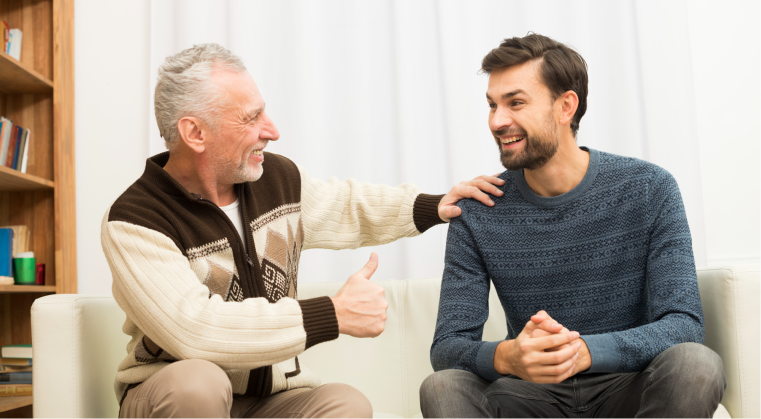 A man looking hopeful & happy after addiction therapy in denver