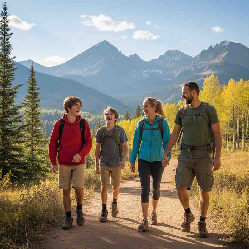 Family hike in Colorado